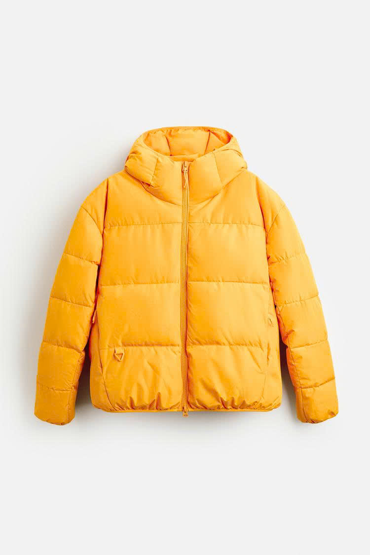 Áo Khoác Chính Hãng - Zara water repellent quilted jacket ''Light orange '' - 6985/322/639
