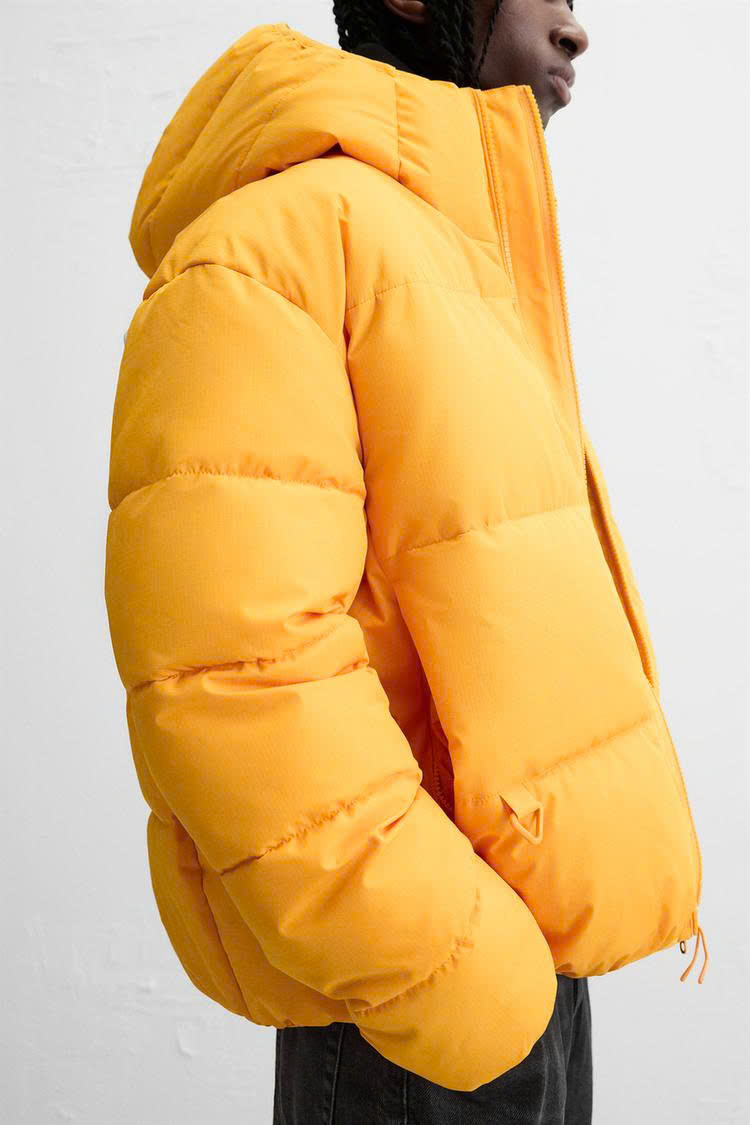Áo Khoác Chính Hãng - Zara water repellent quilted jacket ''Light orange '' - 6985/322/639