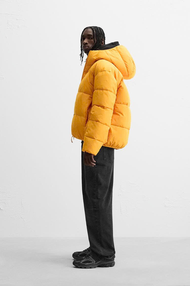 Áo Khoác Chính Hãng - Zara water repellent quilted jacket ''Light orange '' - 6985/322/639