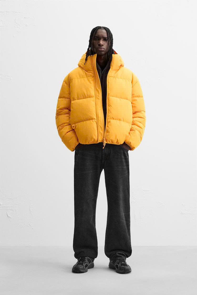 Áo Khoác Chính Hãng - Zara water repellent quilted jacket ''Light orange '' - 6985/322/639