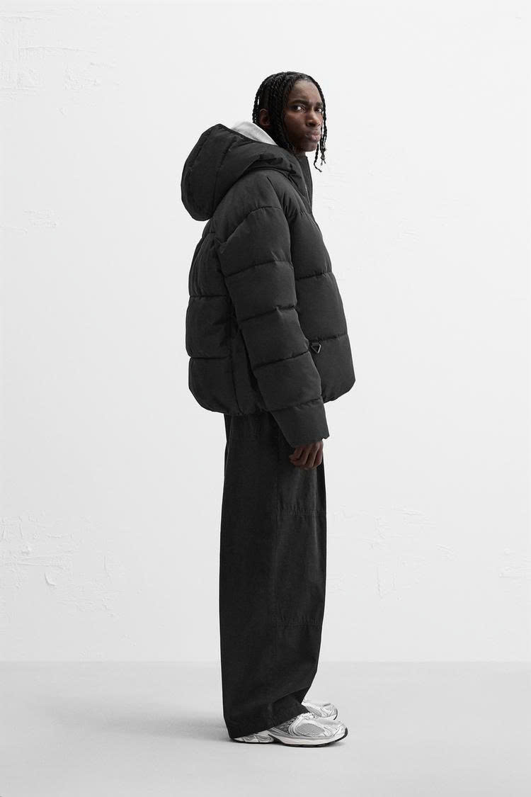 Áo Khoác Chính Hãng  - Zara water repellent quilted jacket ''Black'' - 6985/322/800