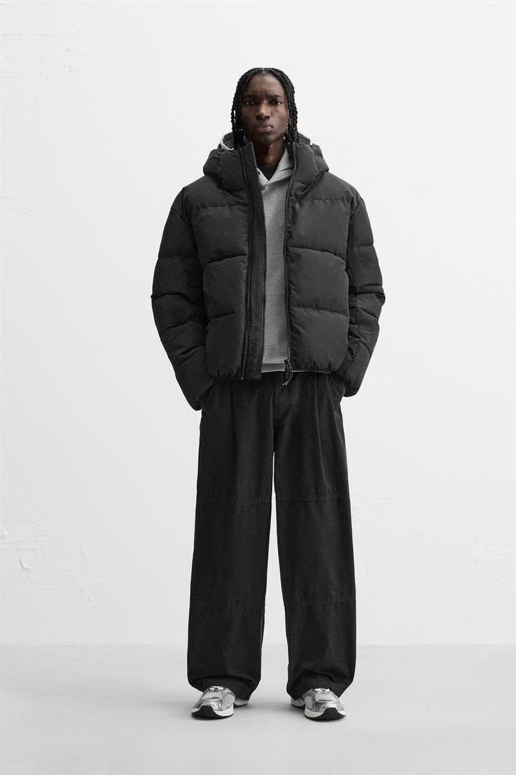 Áo Khoác Chính Hãng  - Zara water repellent quilted jacket ''Black'' - 6985/322/800