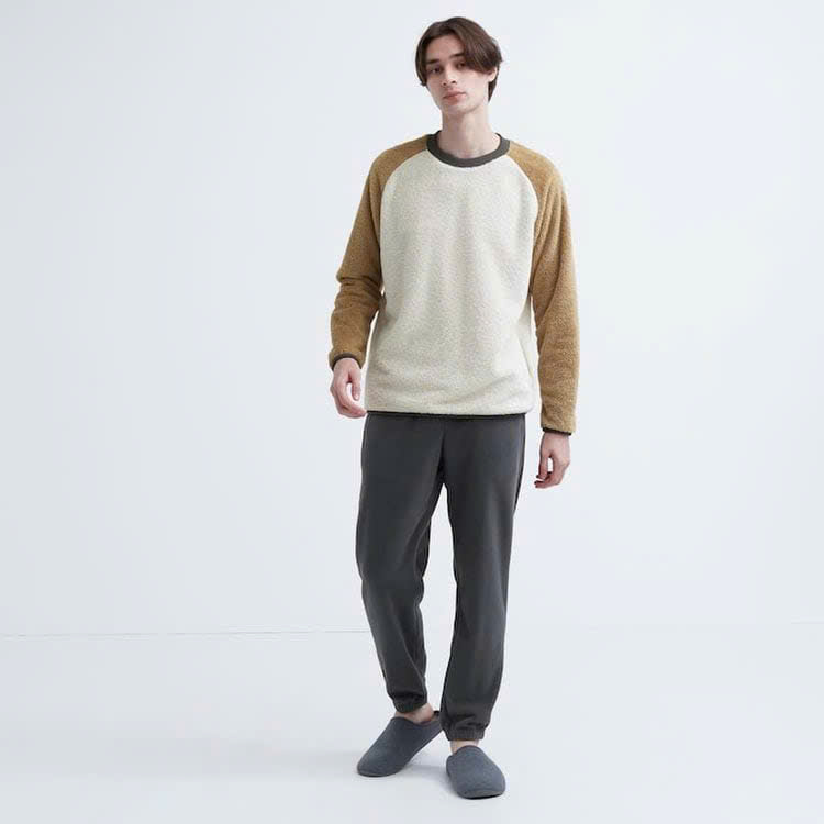 Bộ Thể Thao Chính Hãng - Uniqlo Colorblock Long Sleeve Set '' Light brown/Grey '' - UNI460269