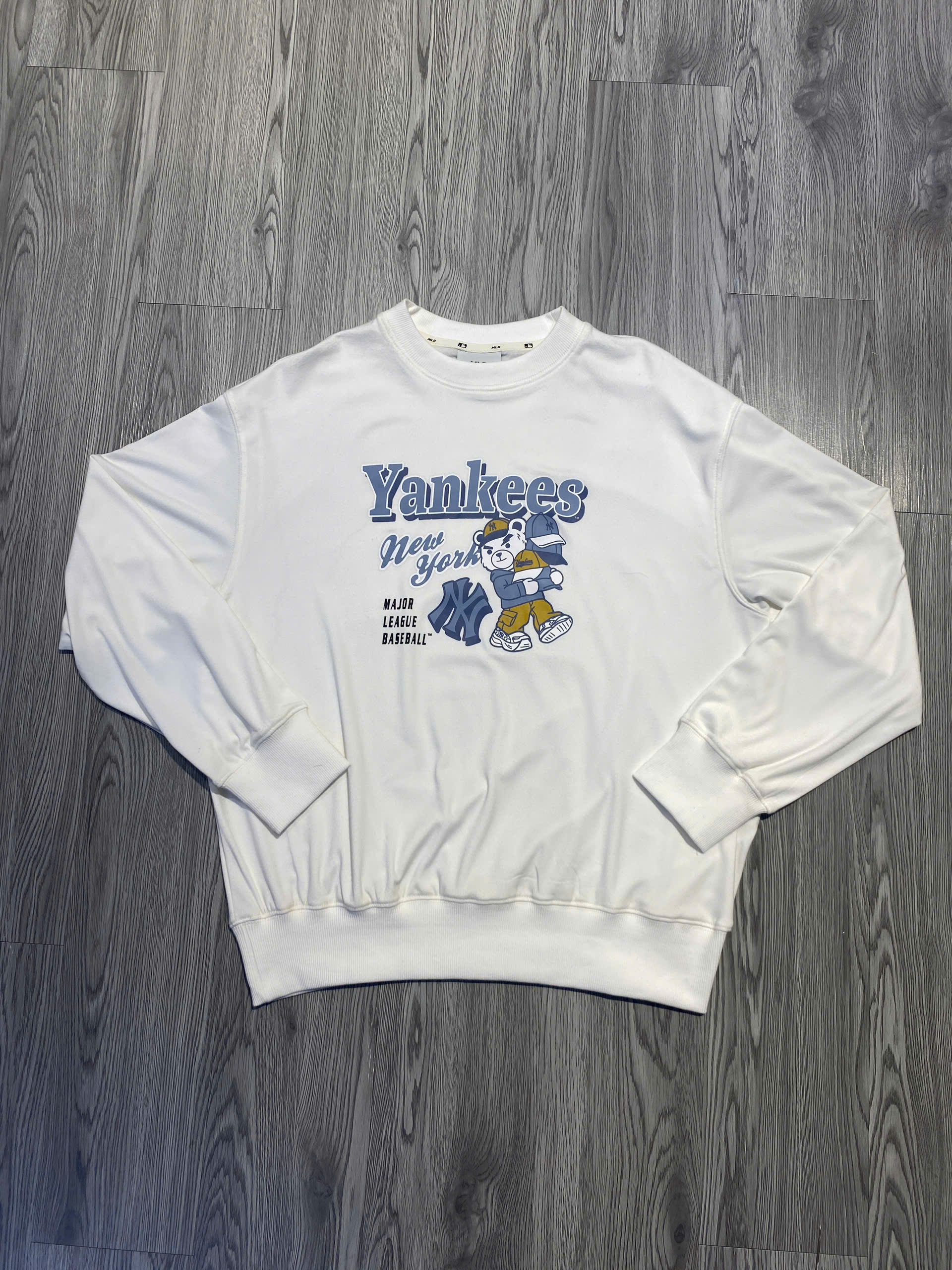 Áo Sweater Chính Hãng - Áo Nỉ Da Cá MLB NY Yankees New York 'White' - 13949871