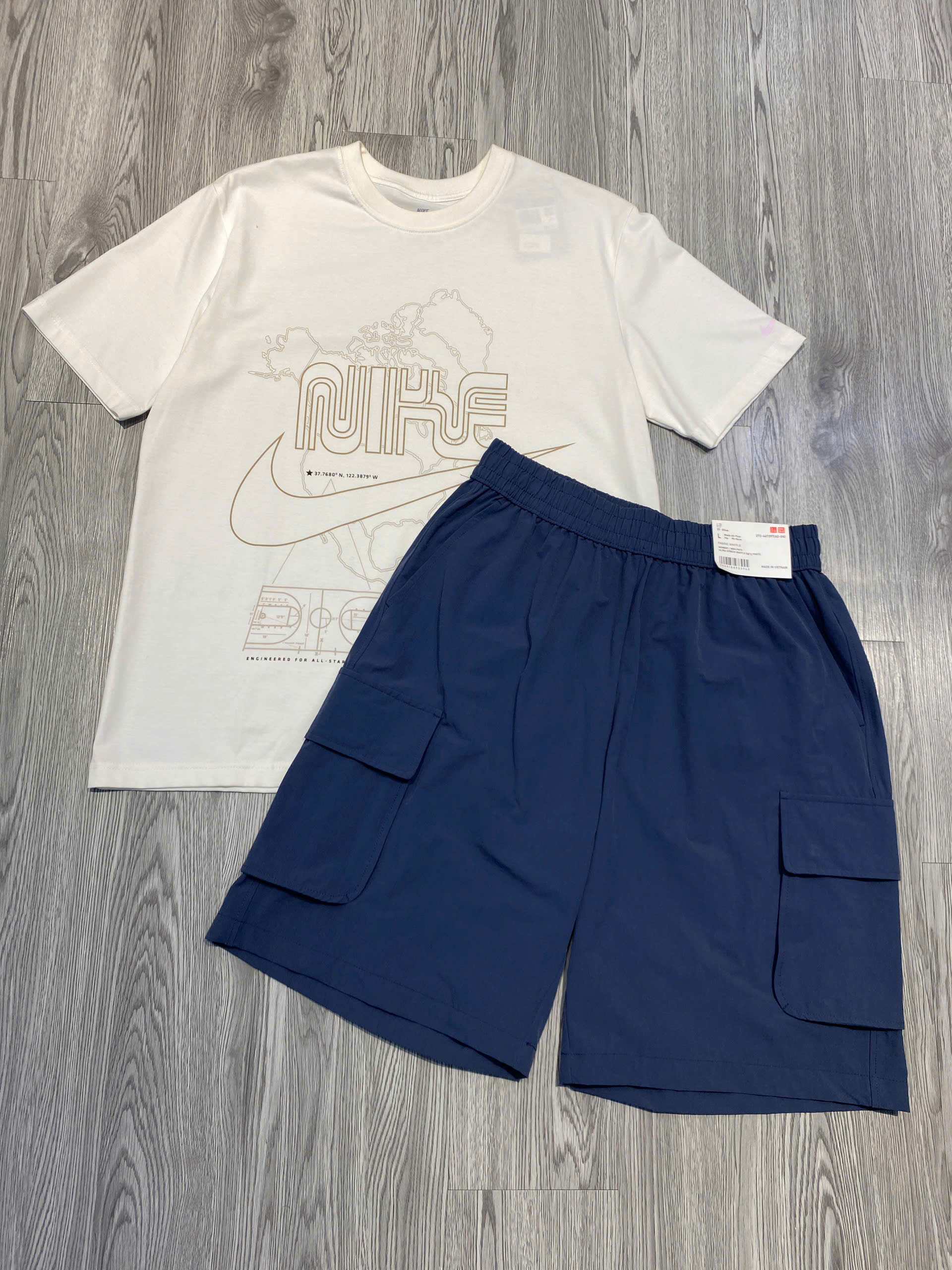 Quần Shorts Chính Hãng - Uniqlo Cargo Shorts in Khaki Fabric 'Navy' - 272-467397-NVY
