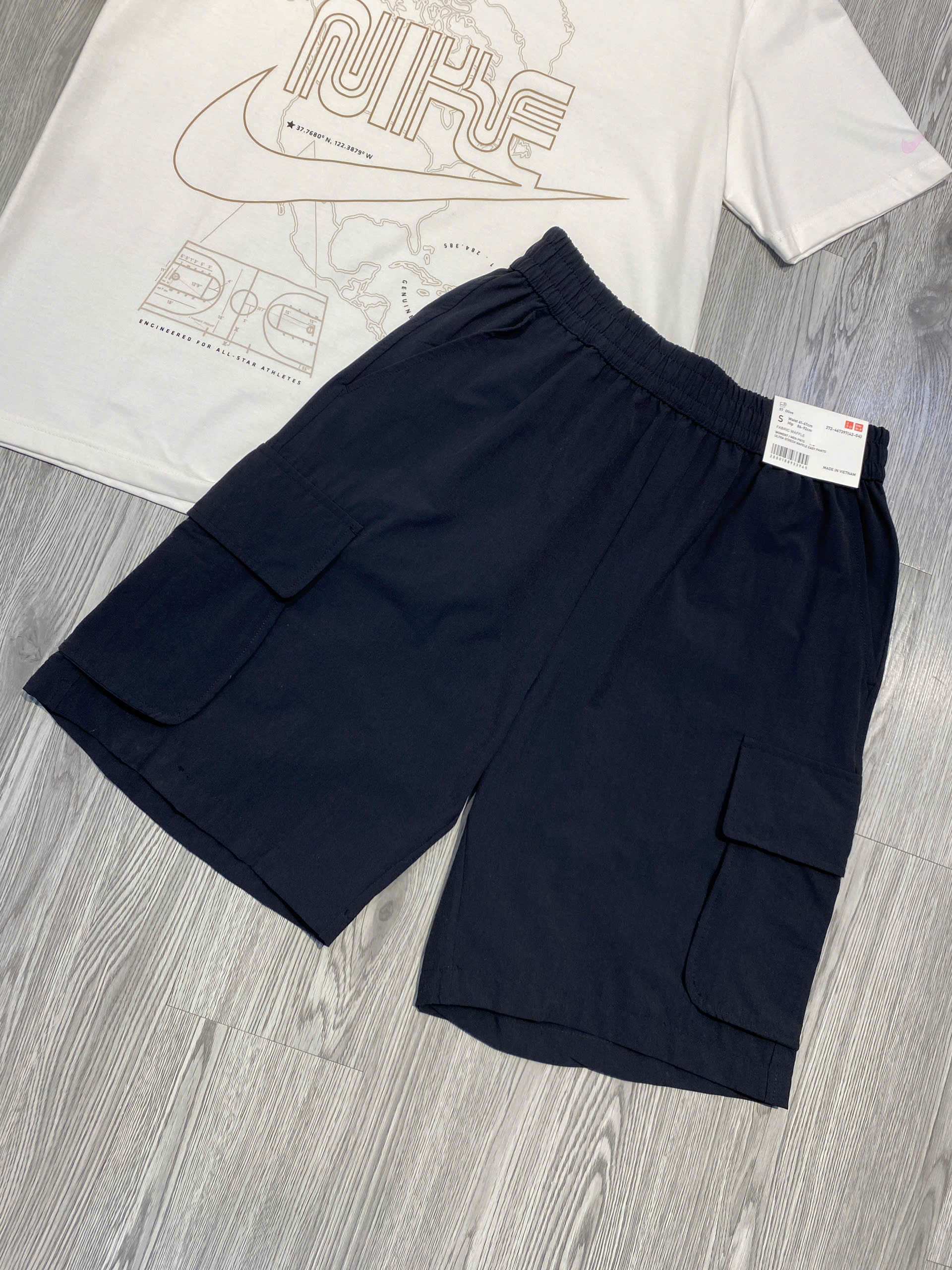 Quần Shorts Chính Hãng - Uniqlo Cargo Shorts in Khaki Fabric 'Dark Blue' - 272-467397-BLU