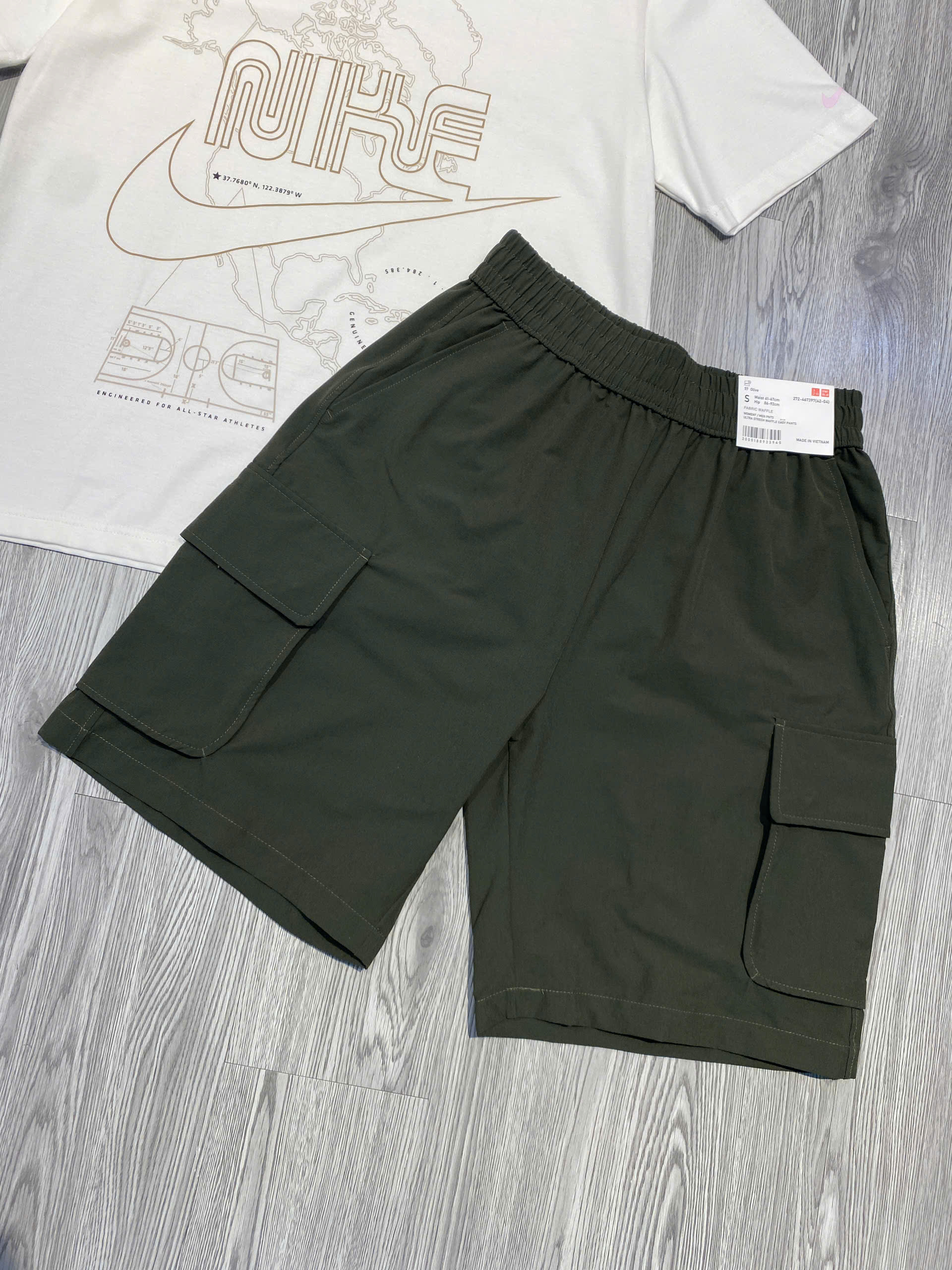 Quần Shorts Chính Hãng - Uniqlo Cargo Shorts in Khaki Fabric 'Olive' - 272-467397-OLV