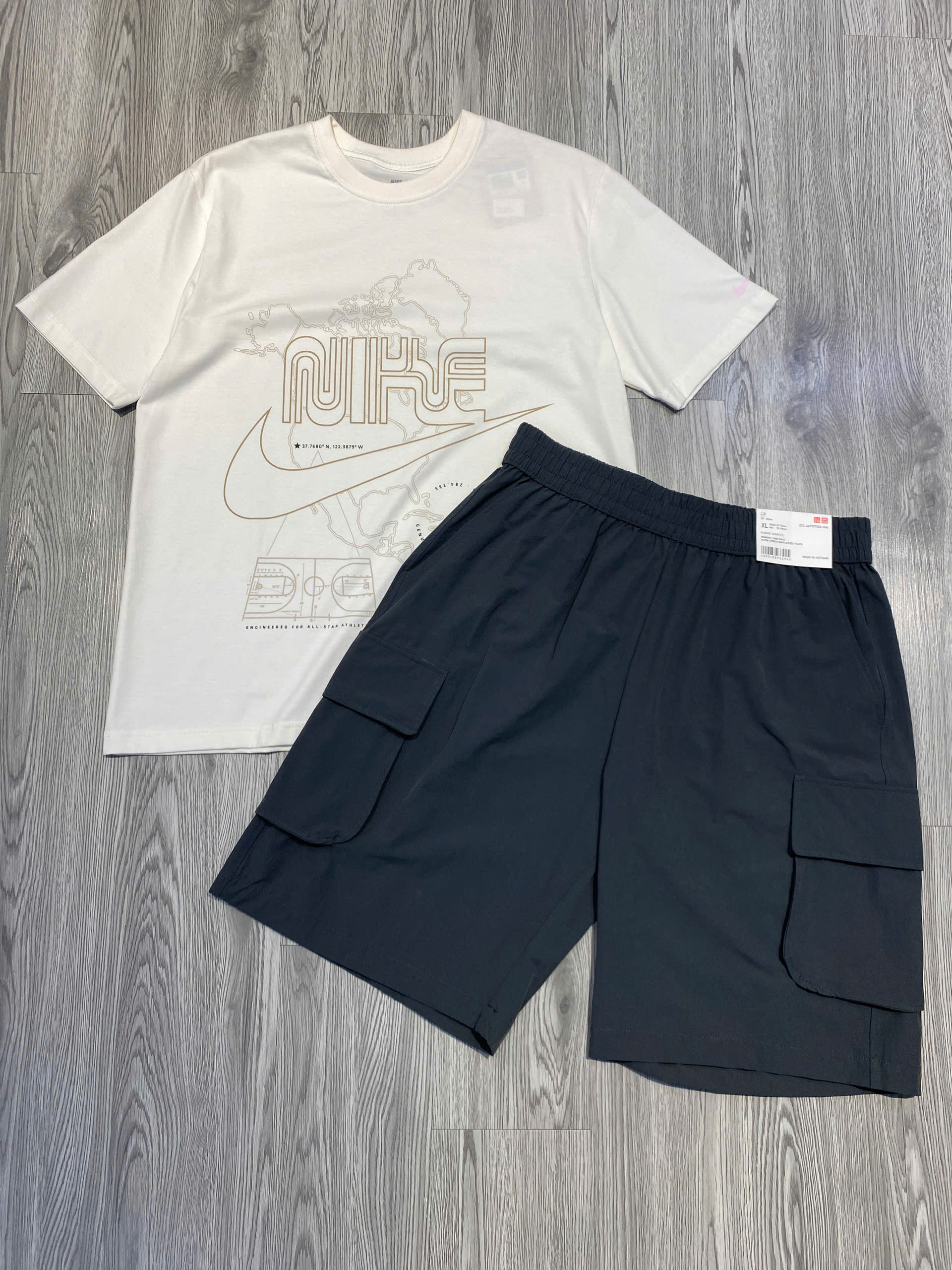 Quần Shorts Chính Hãng - Uniqlo Cargo Shorts in Khaki Fabric 'Black' - 272-467397-BLK