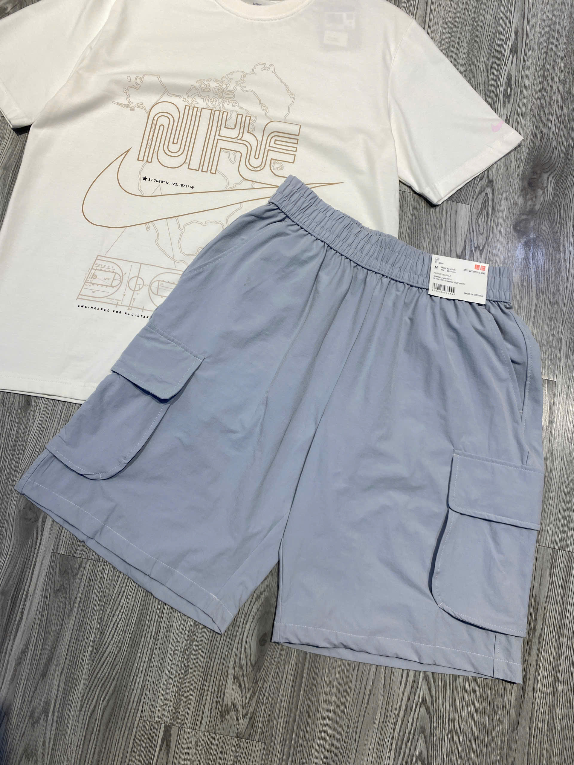Quần Shorts Chính Hãng - Uniqlo Cargo Shorts in Khaki Fabric 'Grey' - 272-467397-GRE