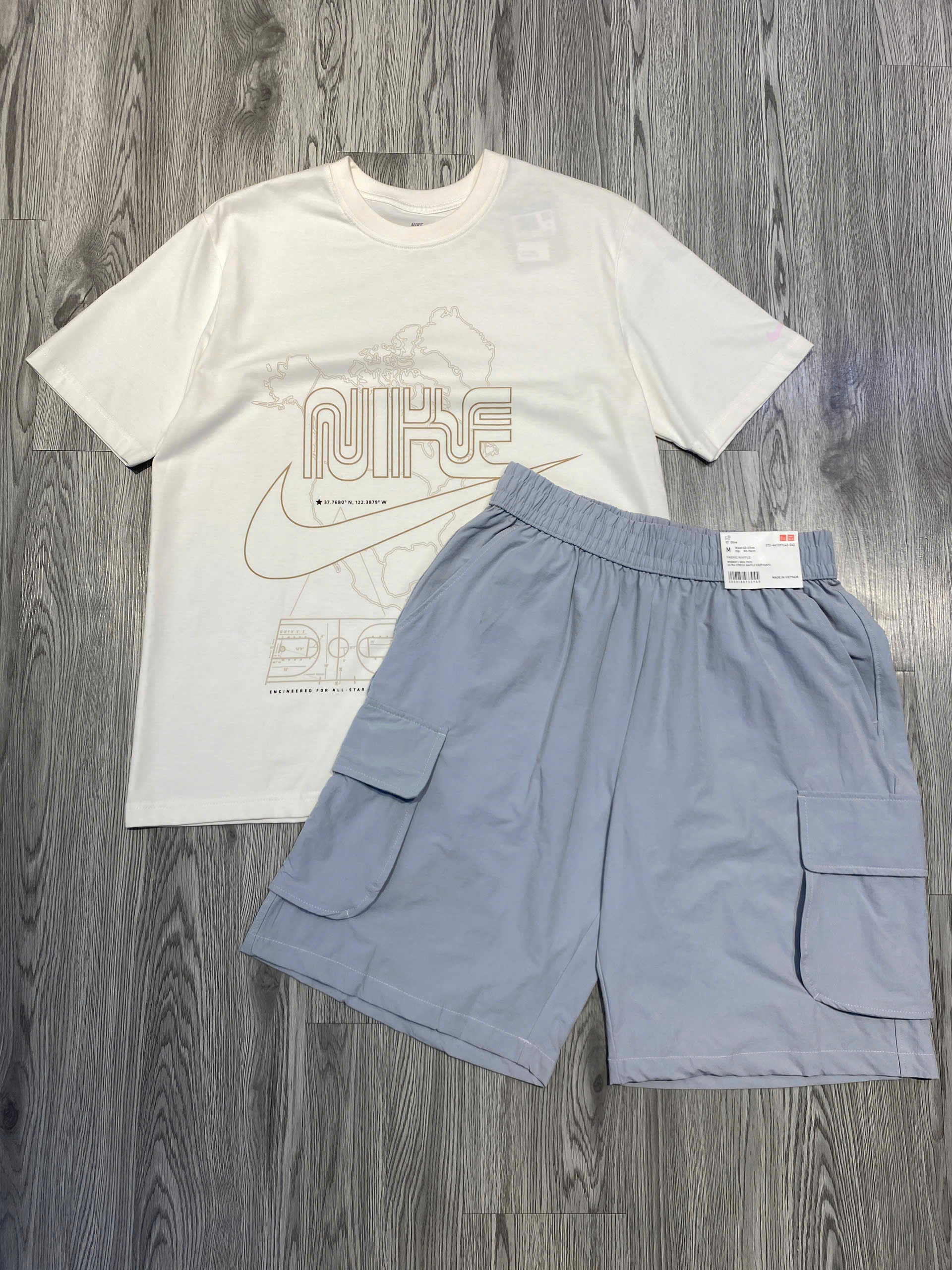 Quần Shorts Chính Hãng - Uniqlo Cargo Shorts in Khaki Fabric 'Grey' - 272-467397-GRE