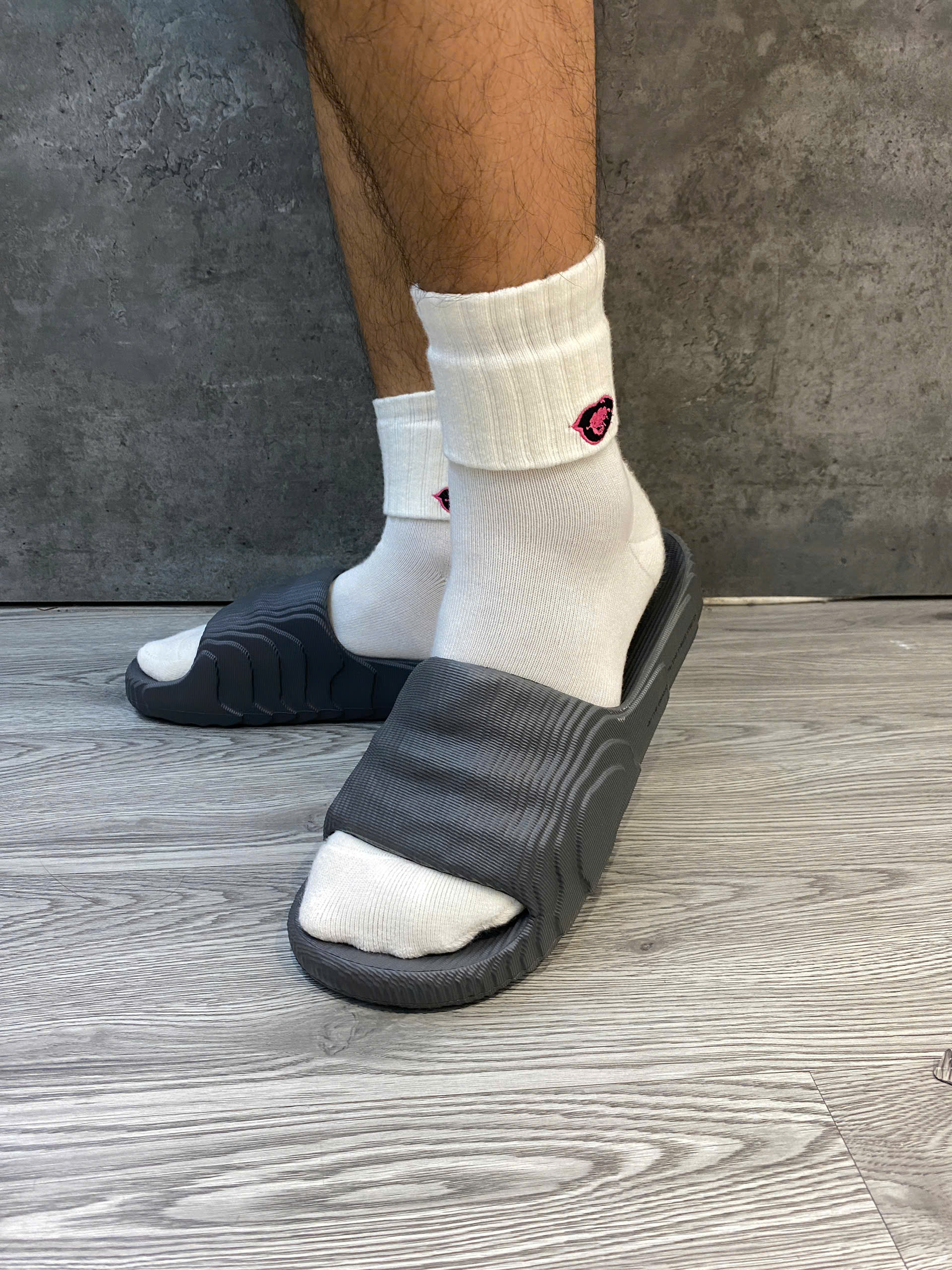 Dép Chính Hãng - Adidas Adilette 22 Slides 'Dark Grey' Five - HP6522