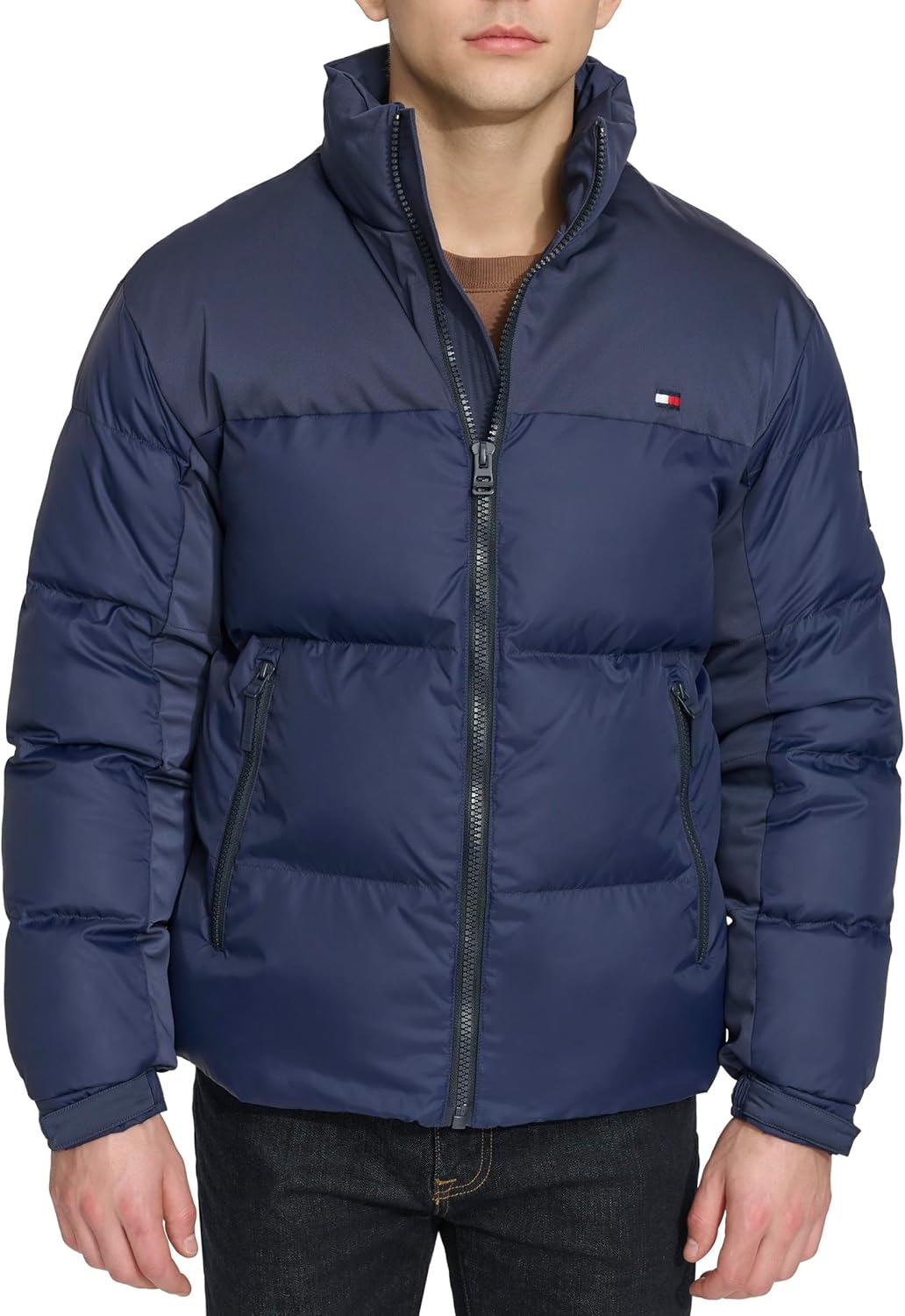 Áo Khoác Phao Chính Hãng - Tommy Hilfiger Mens Mixed-Media Puffer Jacket 