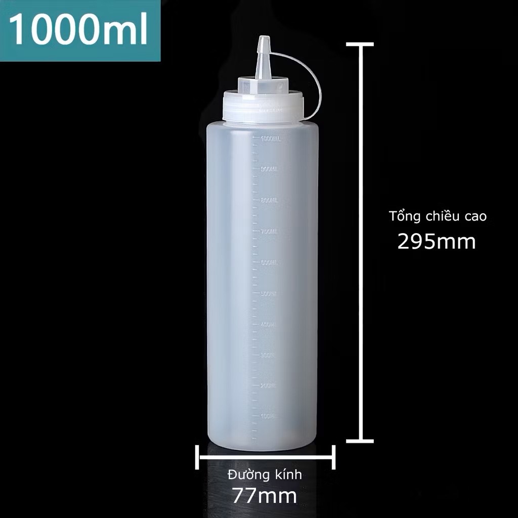 Chai nhựa tròn đựng sốt 1000ml - 32oz
