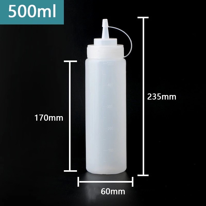 Chai nhựa tròn đựng sốt 400ml - 16oz