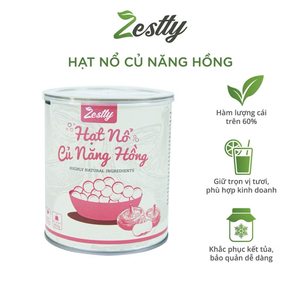 Hạt nổ củ năng Zestty lon 850gr - HỒNG