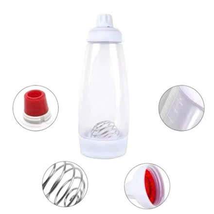 Bình lắc nhựa lò xo 2 đầu đựng kem và machiato (Bình bóp lò xo 1 lít)