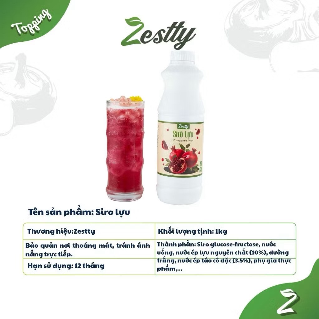 Siro Lựu Zestty chai 1kg