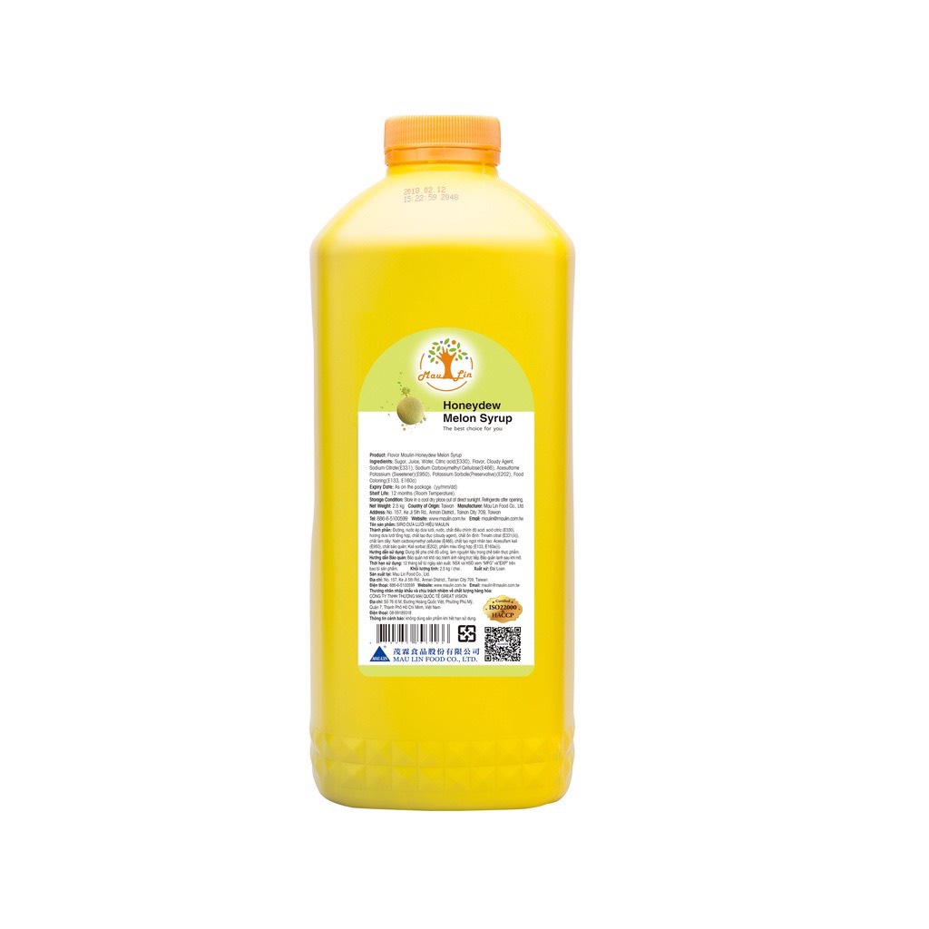 Siro Maulin Dưa Lưới chai 2.5kg