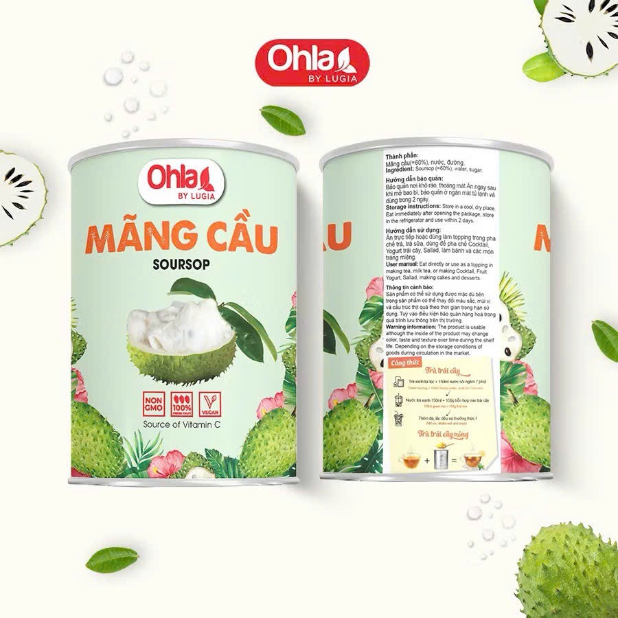 Ohla - Mãng Cầu đóng lon 900gr