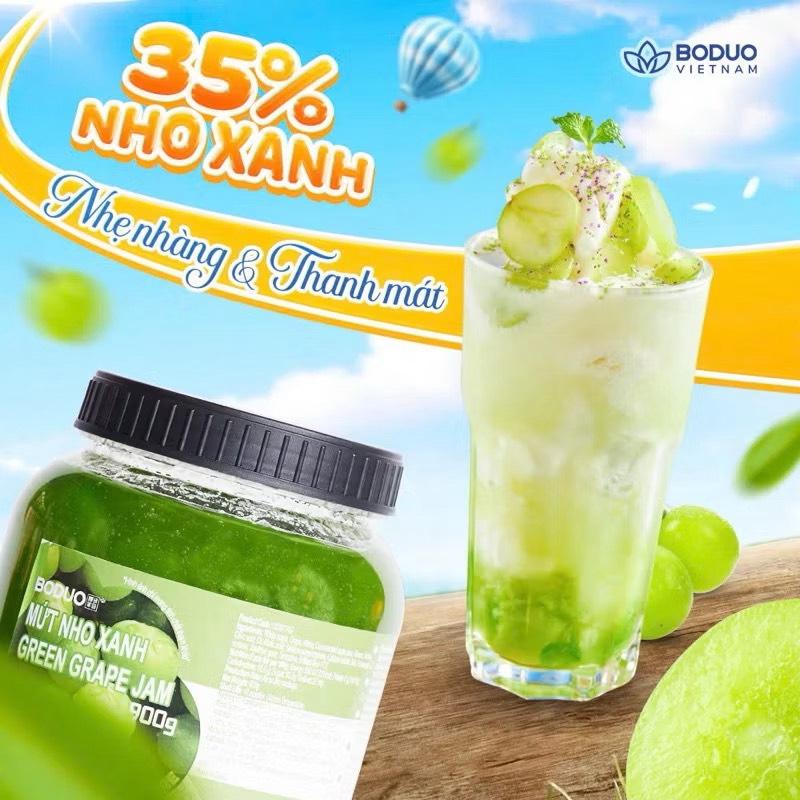 Mứt Nho Xanh Boduo Signature hũ 1kg