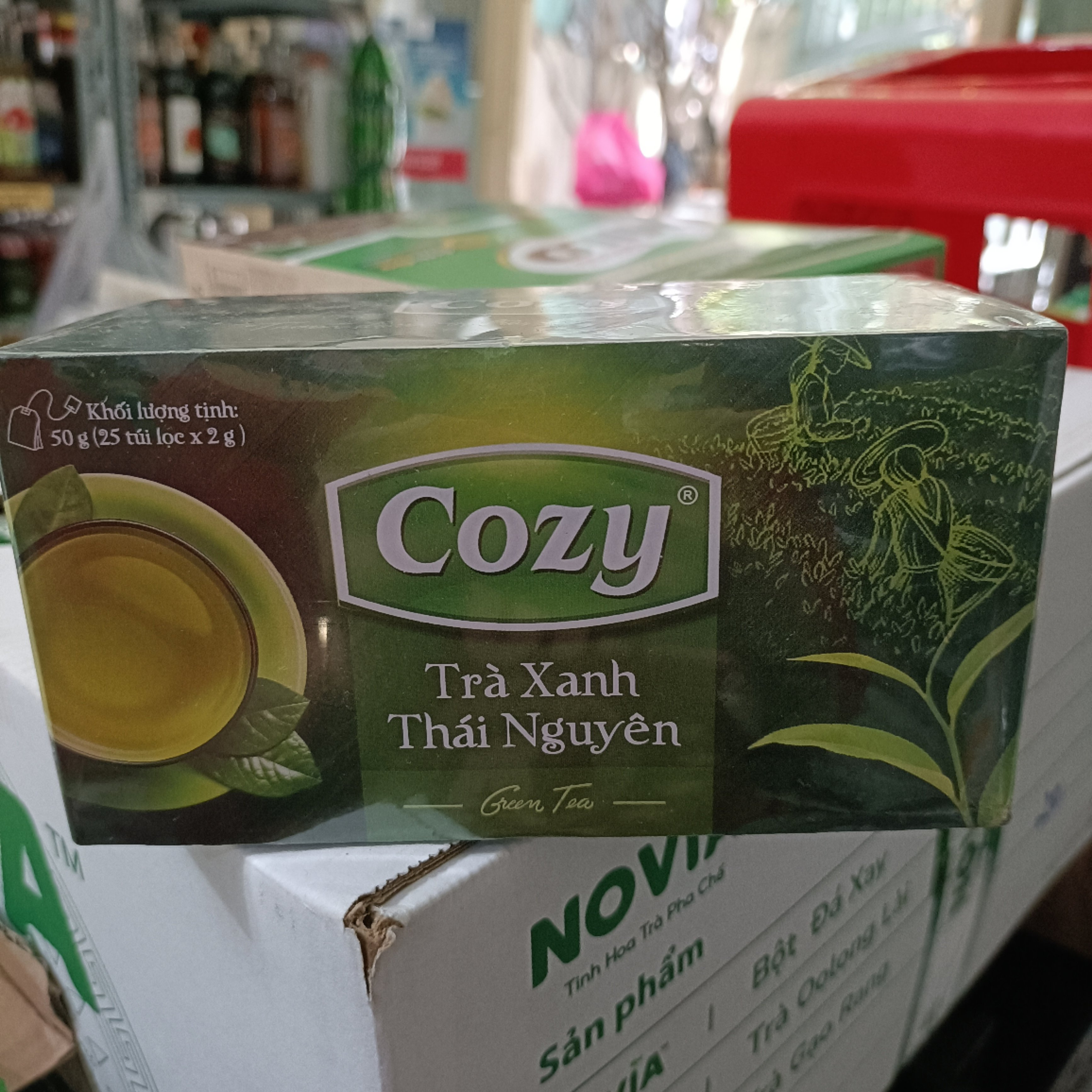 Trà cozy túi lọc hộp 50g (25 gói x 2gr) - TRÀ XANH