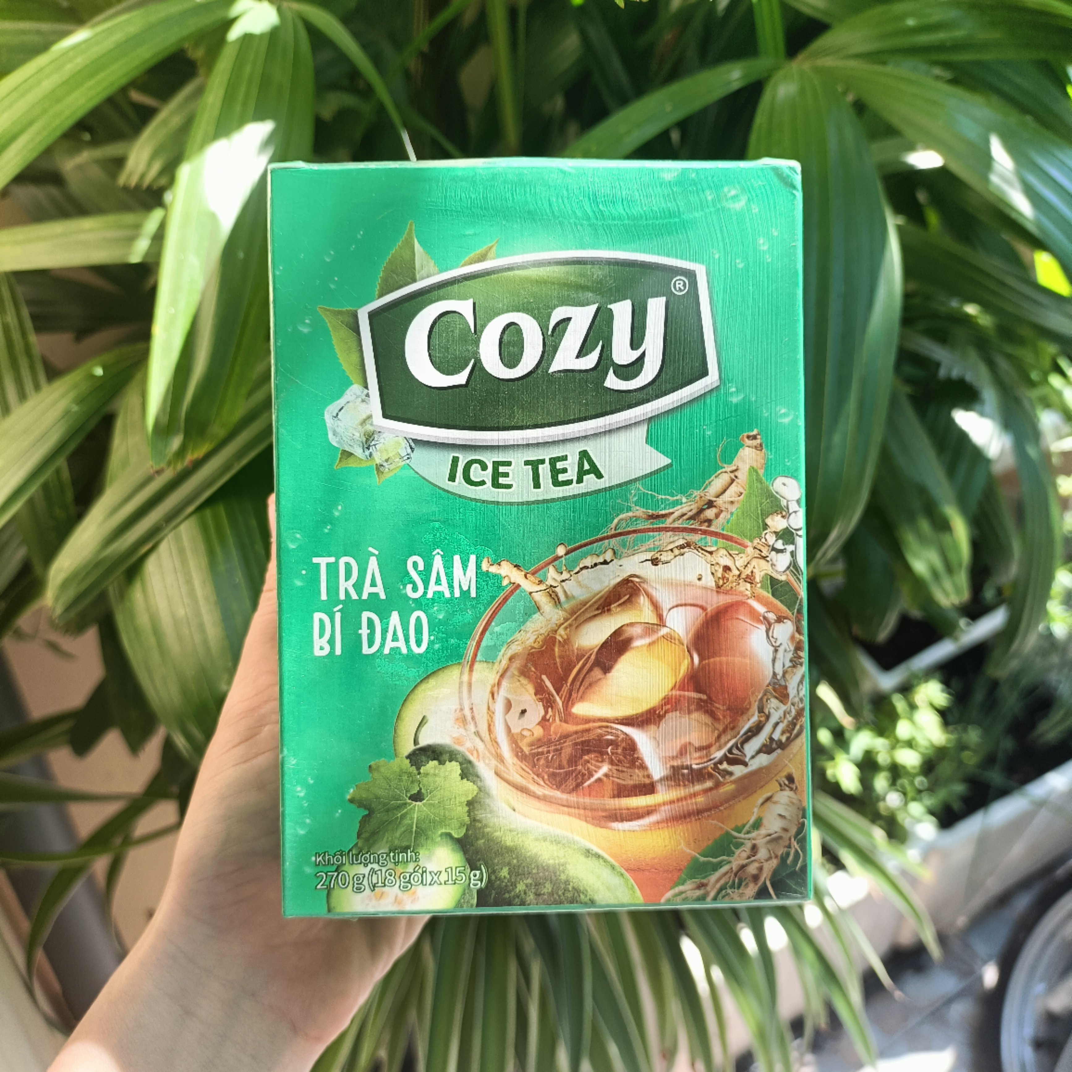 Trà Cozy hoà tan Icetea 270g (16 gói x 15gr) hương SÂM BÍ ĐAO