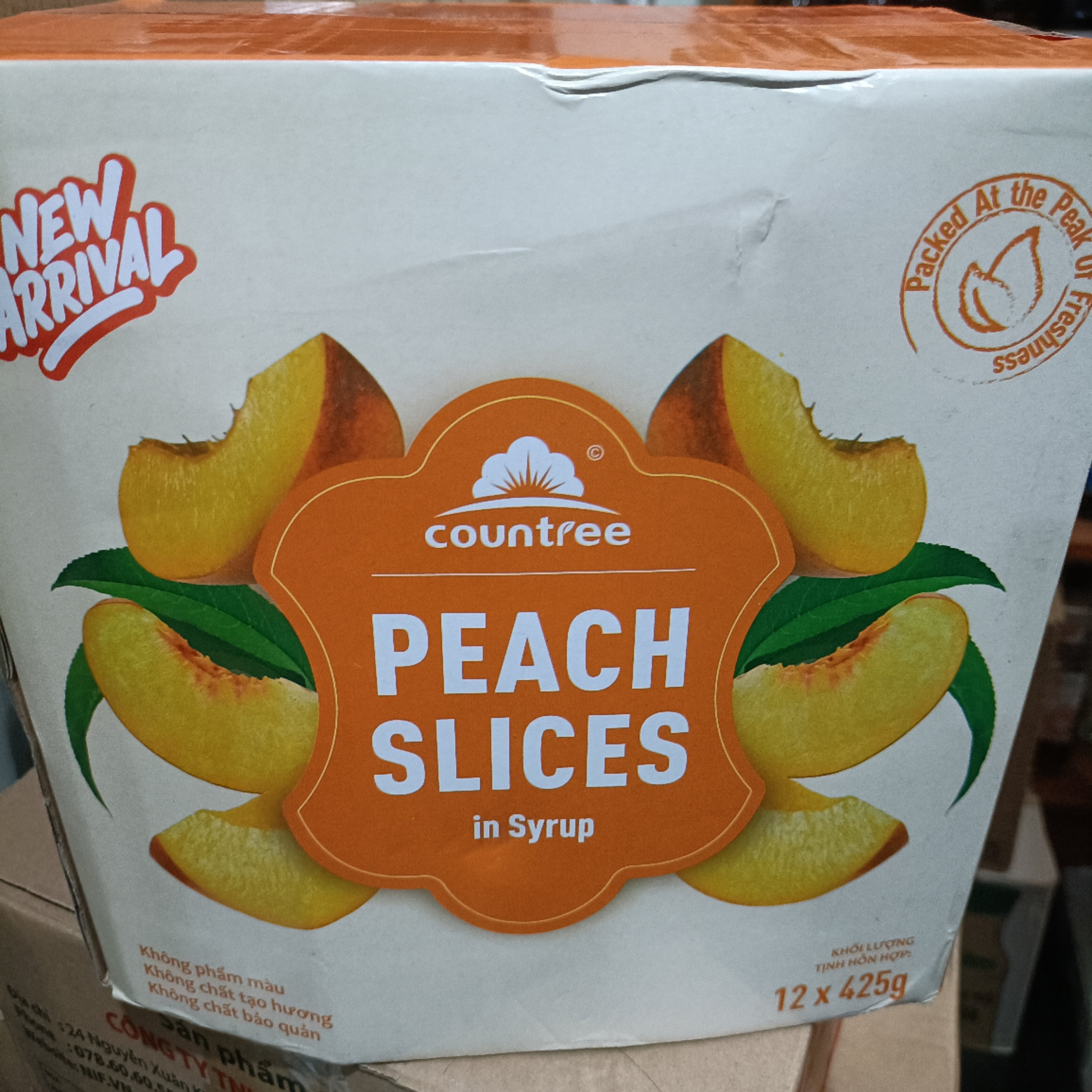 Đào ngâm Countree 425g - THÙNG 12 LON