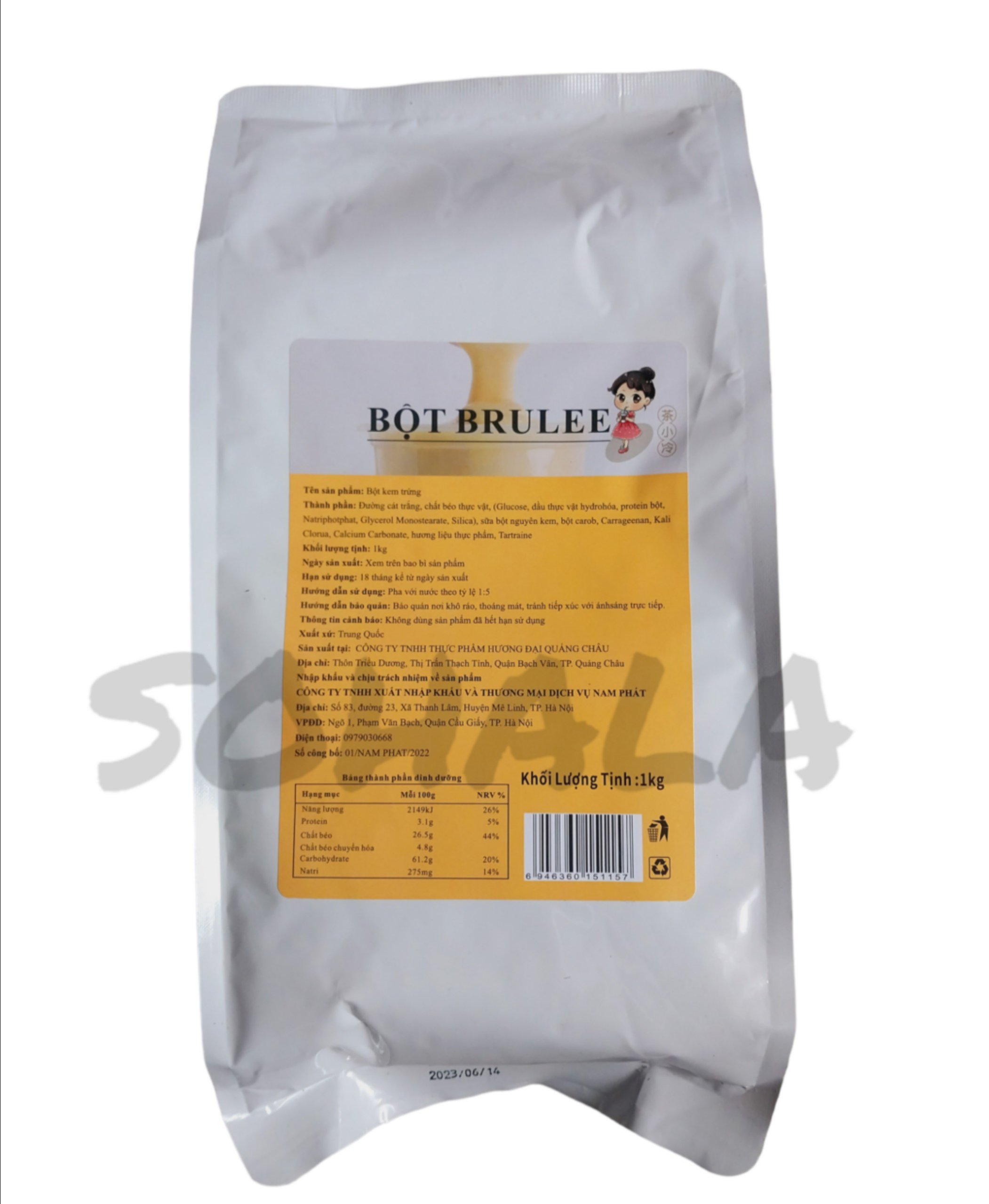 Bột Kem Trứng Cô gái Brulee 1kg
