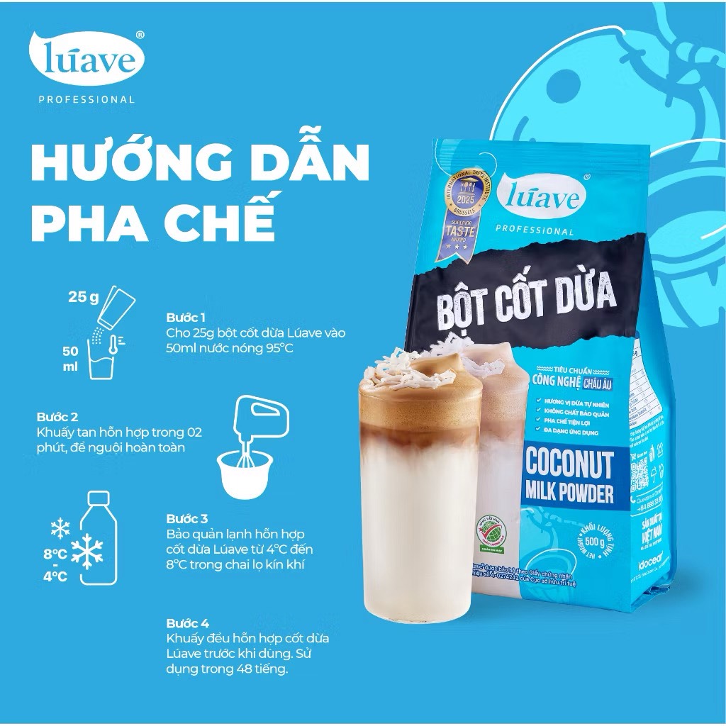Bột Cốt Dừa Luave túi 500g