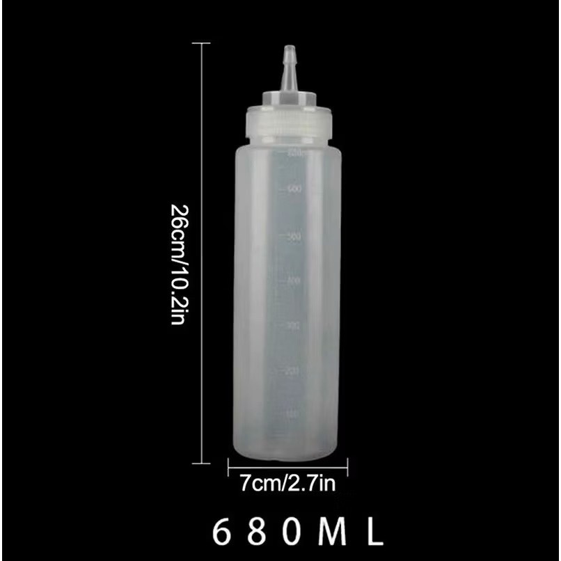 Chai nhựa tròn đựng sốt 600ml - 24oz