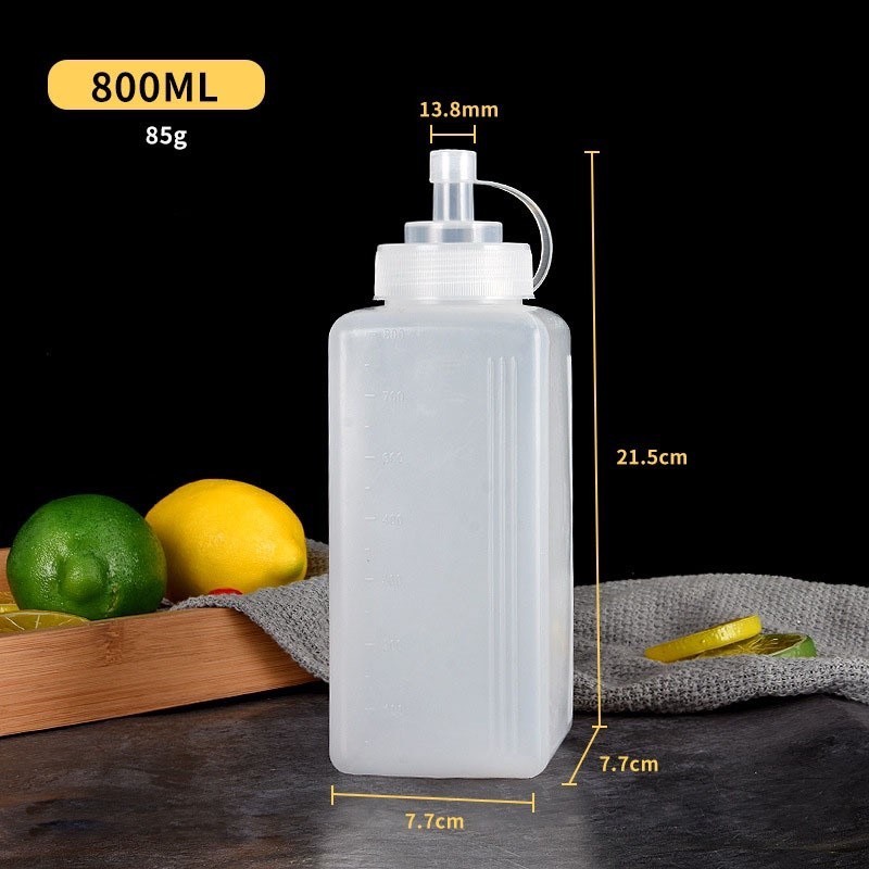Chai nhựa đựng sốt Vuông 800ml