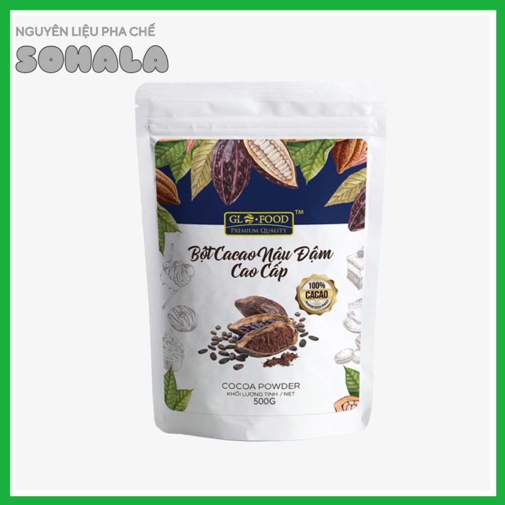 Bột ca cao nâu đậm Glo Food - TÚI 1KG