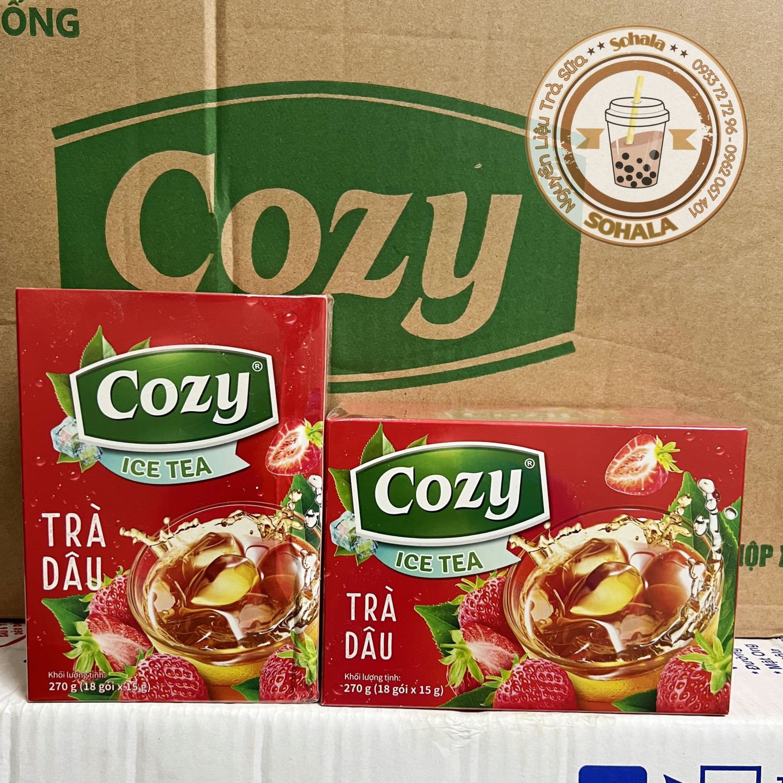 Trà cozy hòa tan hộp 240g (16 gói x 15g) - DÂU