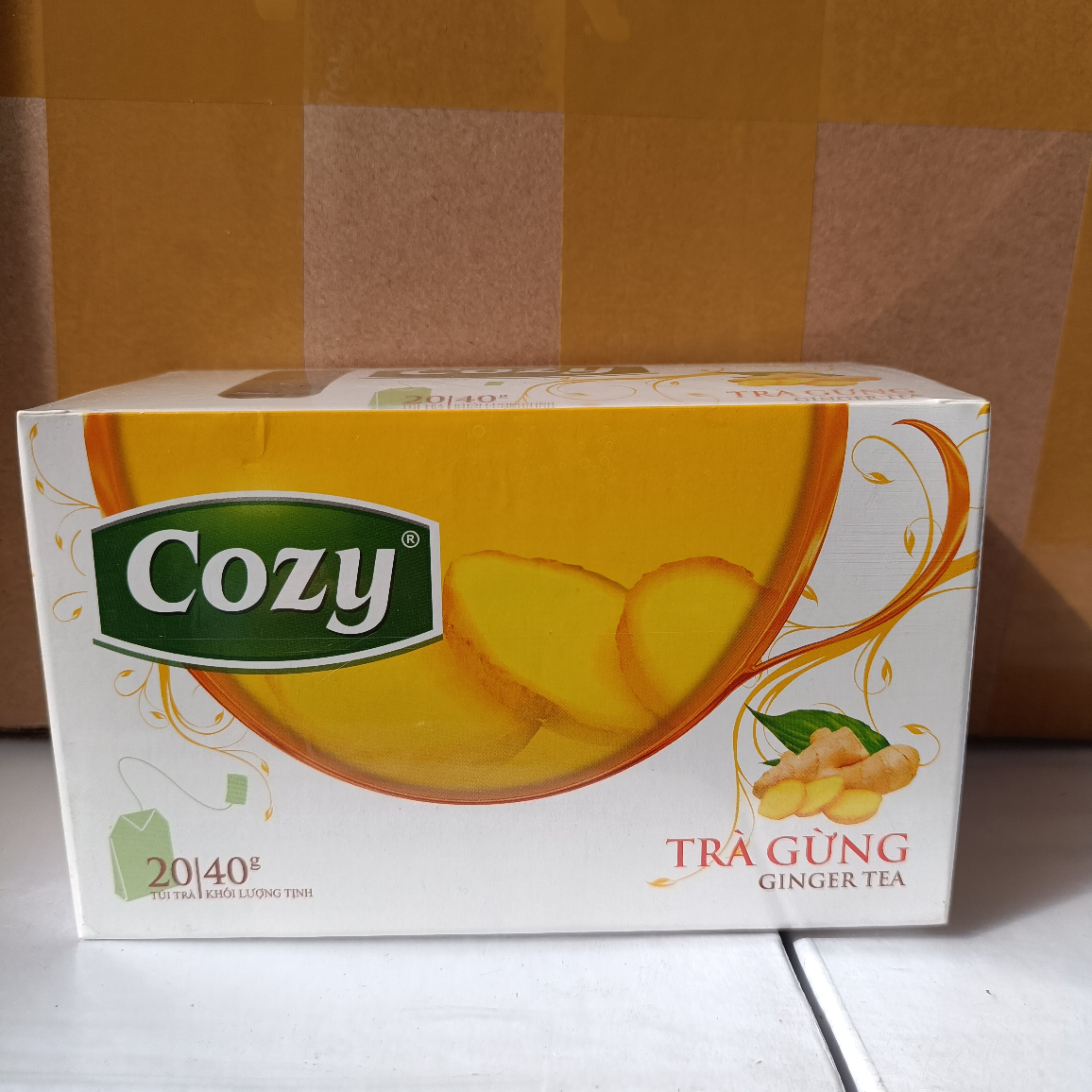 Trà cozy túi lọc hộp 40g (20 gói x 2gr) - GỪNG