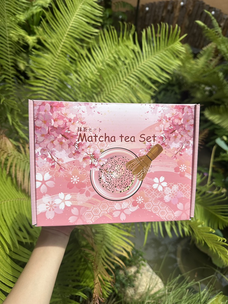 Bộ dụng cụ đánh matcha 4 chi tiết - Màu hồng