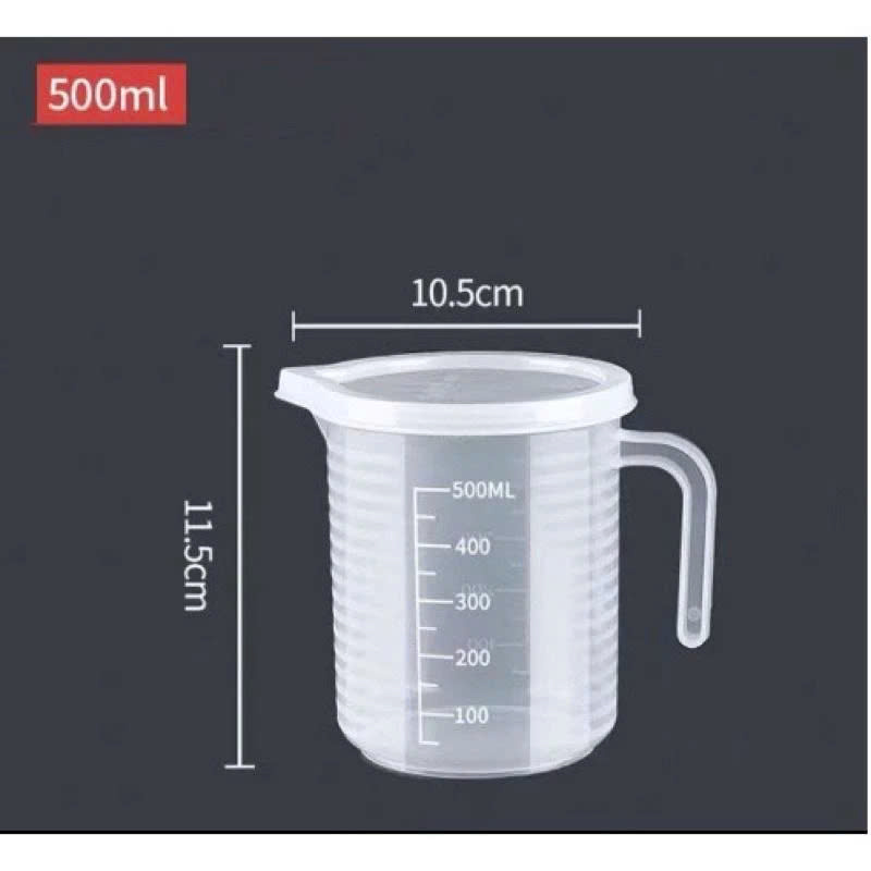 Ca đong 500ml có nắp vạch trắng