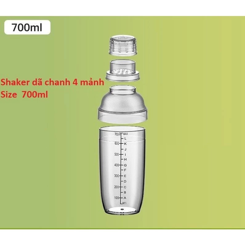 Bình lắc Shaker 4 mảnh 700ml