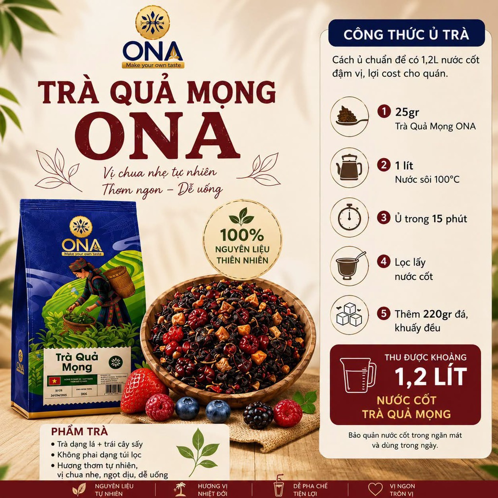 Trà quả mọng ONA túi 500g