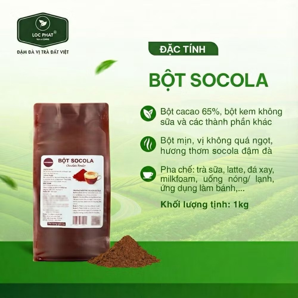 Bột Socola Toppingreen túi 1kg
