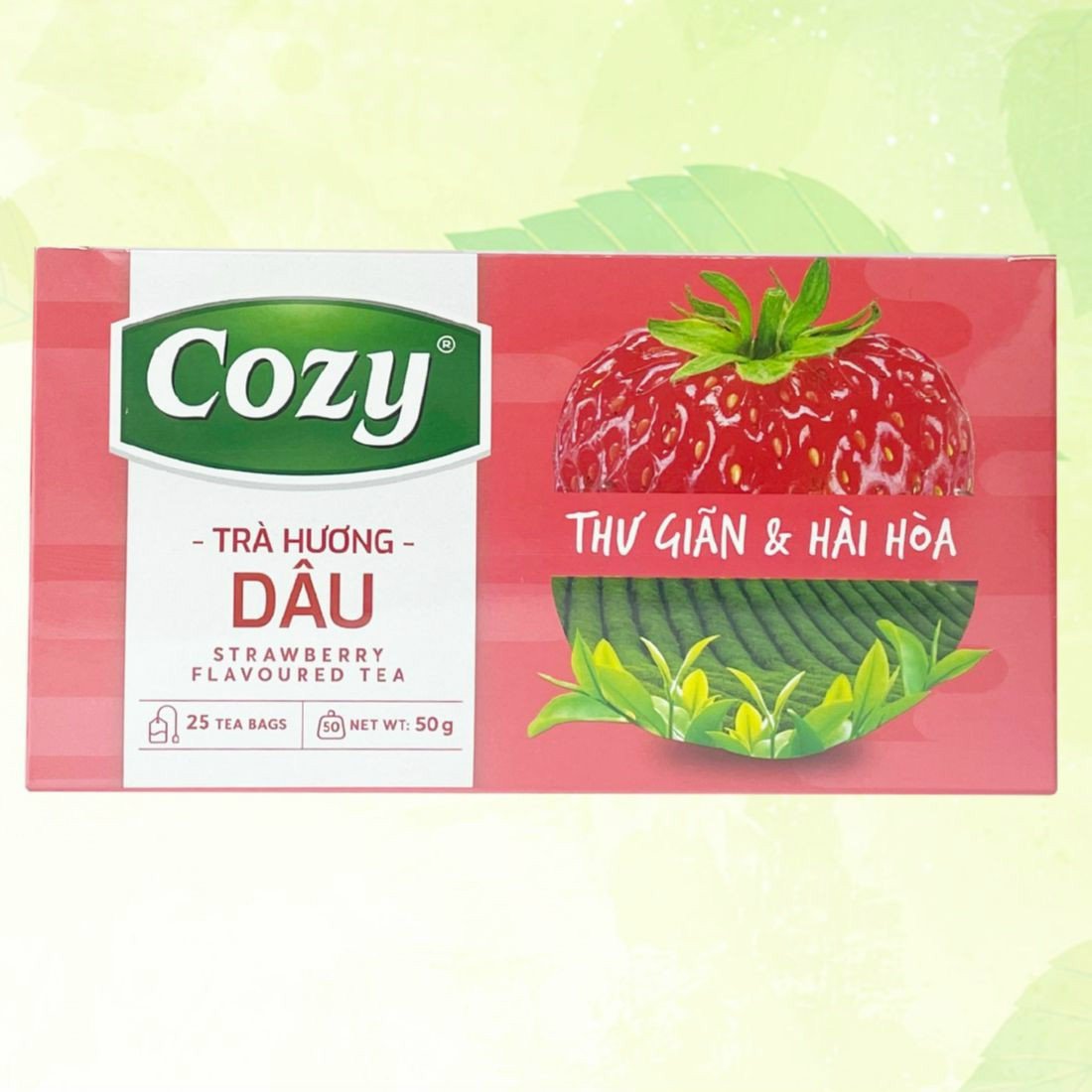 Trà cozy túi lọc hộp 50g (25 gói x 2g) - DÂU