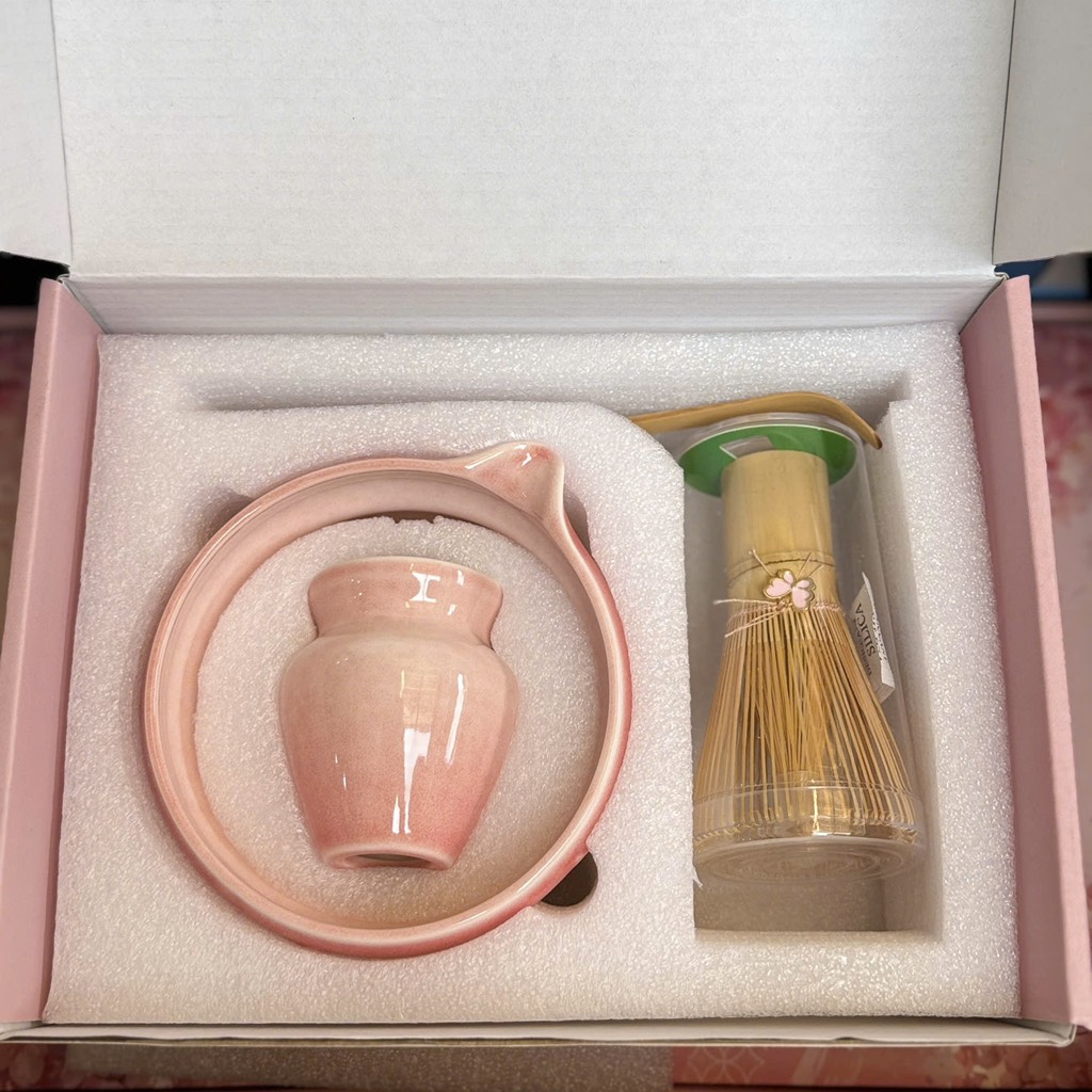 Bộ dụng cụ đánh matcha 4 chi tiết - Màu hồng