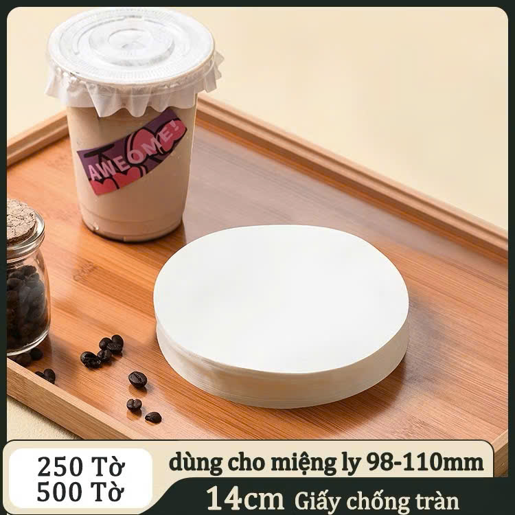 Giấy nến chống tràn trà sữa xấp 500 tờ - 14CM (ly 1L)