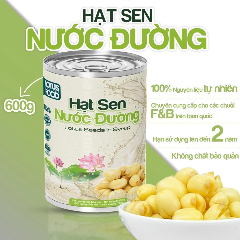 Hạt Sen ngâm nước đường Lotus - lon 600g