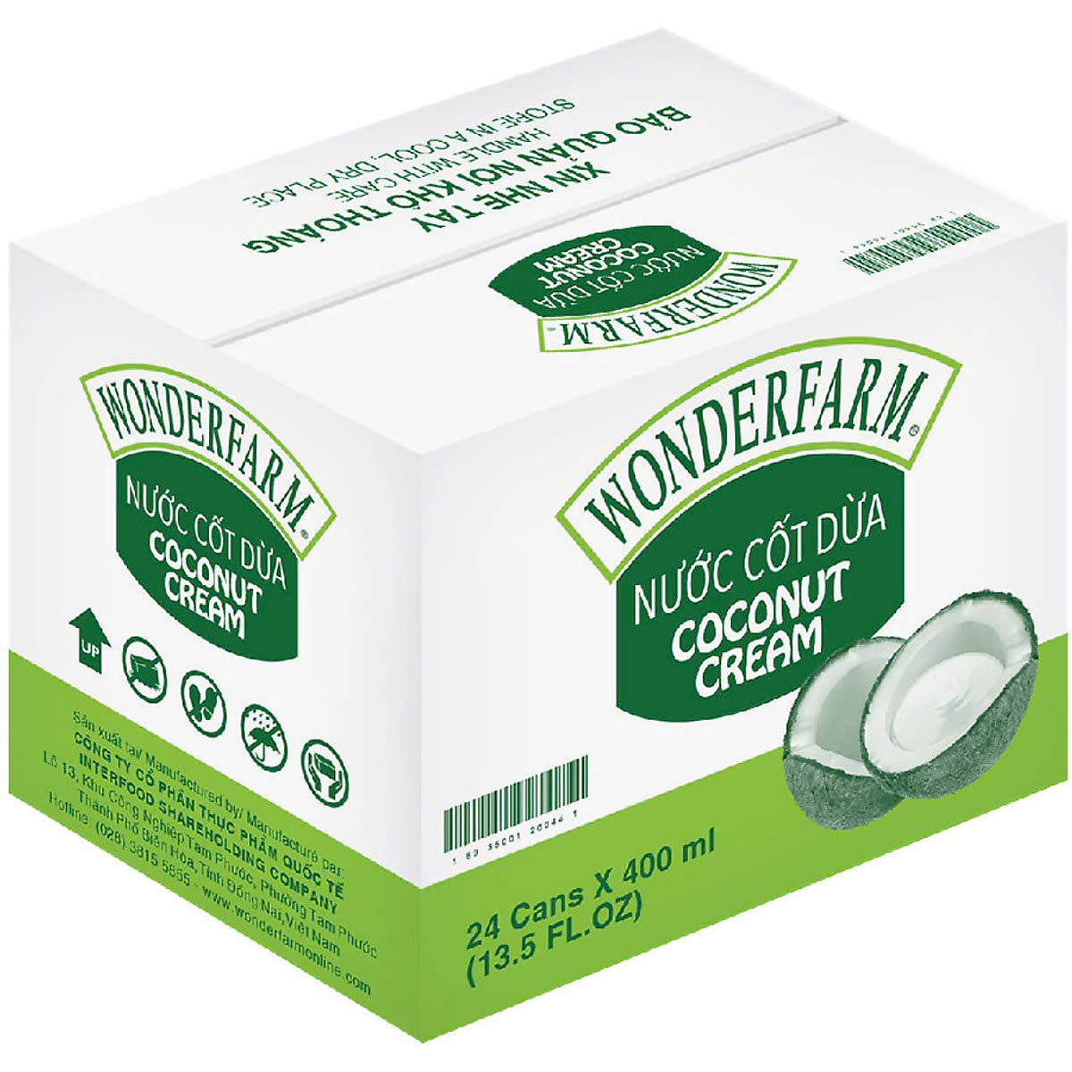 [Thùng 24 lon] Nước cốt dừa Wonderfarm lon 400ml
