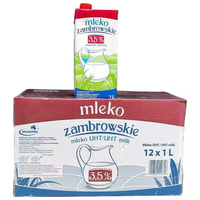 [Thùng 12 hộp] Sữa tươi Ba Lan Mleko Zambrowskie hộp 1 lít
