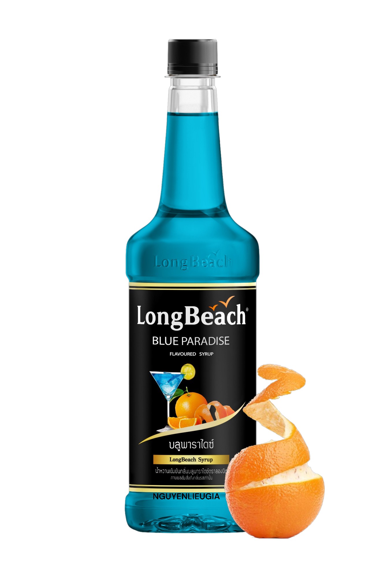 Syrup LongBeach chai 740ml - VỎ CAM CHANH XANH