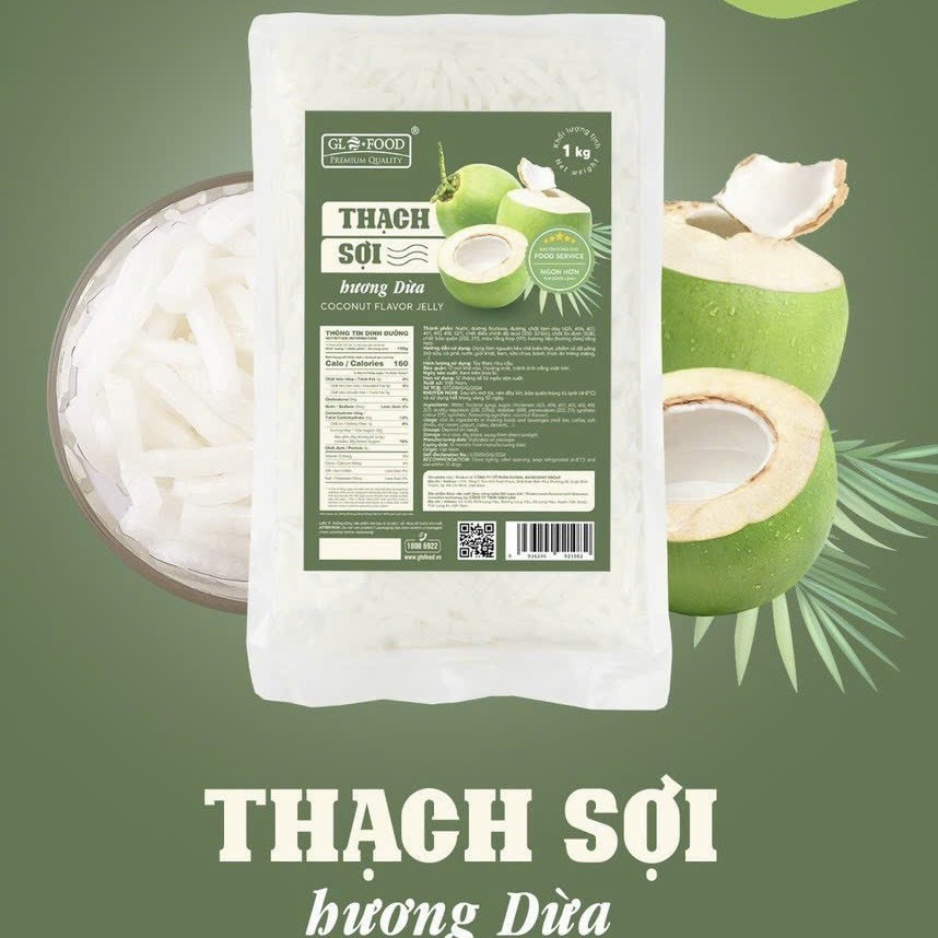 Thạch dừa sợi Glo Food túi 1kg