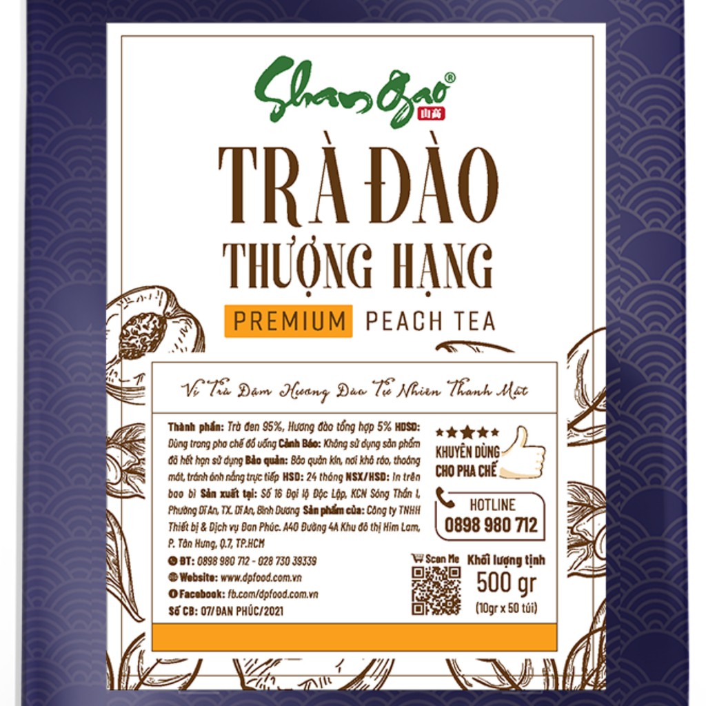 Trà đào Thượng hạng Shangao túi 500g