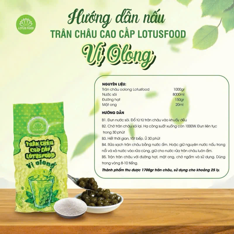 Trân châu Olong Cao cấp Lotus Food túi 1kg