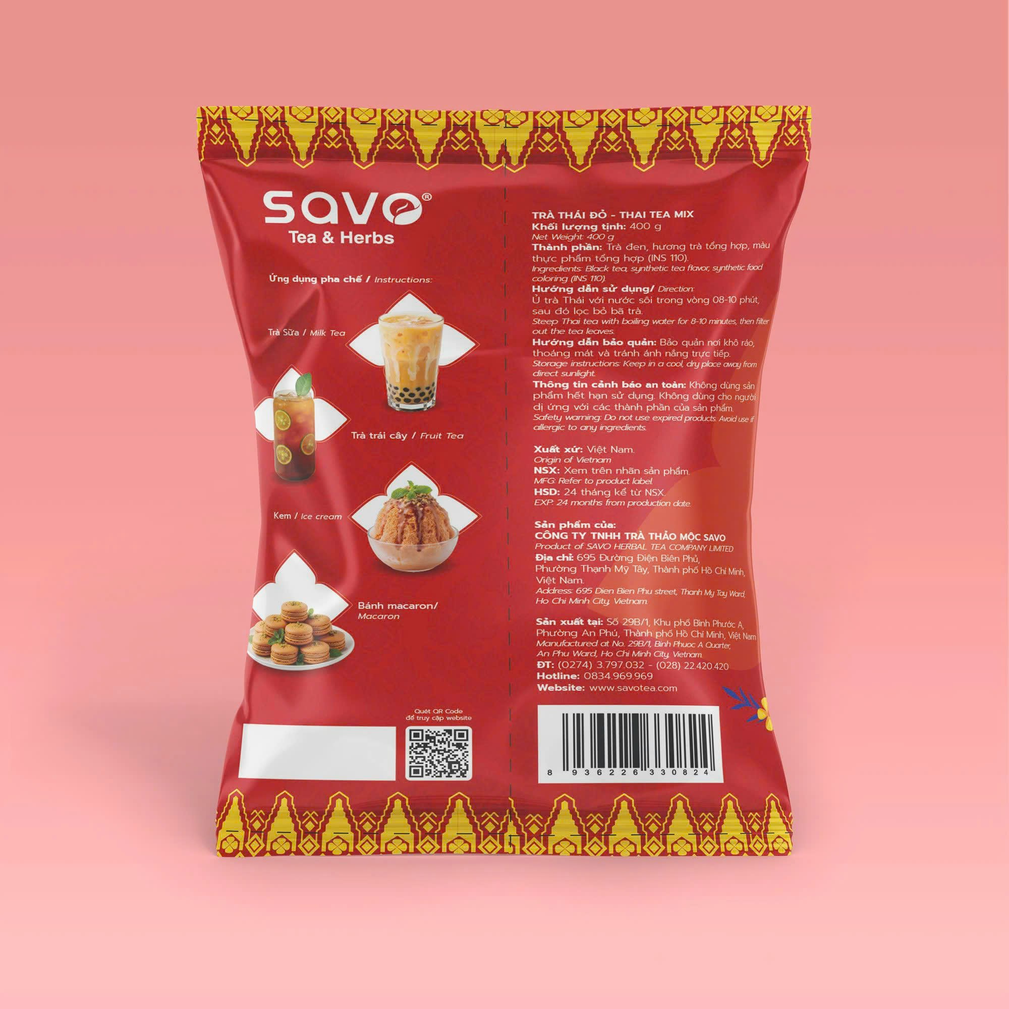 SAV0 Trà Thái Đỏ túi 400g